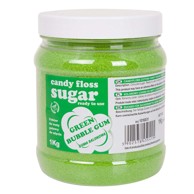 Šećerna vata u boji, okus žvakaće gume, 1 kg, zelena