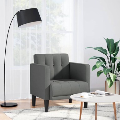 Sofa s naslonima za ruke, 53 cm, tkanina, tamnosiva