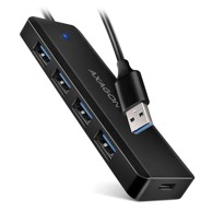AXAGON USB hub HUE-C1A Superspeed USB-A Travel Hub, 4x USB 3.0 - 20cm, HUE-C1A