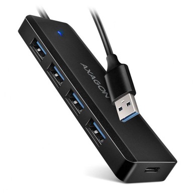 AXAGON USB hub HUE-C1A Superspeed USB-A Travel Hub, 4x USB 3.0 - 20cm, HUE-C1A