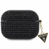 GUESS Maska AirPods pro rhinestone triangle, crna