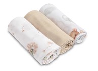 Muslin pelene 3 kom, sivi/bež medvjed