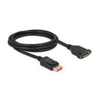DELOCK DisplayPort produžni kabel 2 m 8K 60Hz, crni, ugrađeni, model 87097