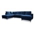 MIUFORM Tamno plava sklopiva kutna garnitura od samta (s lijevim kutom) Lofty Lilly, 303x197x84 cm