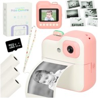 Termalni pisač s instant kamerom i SD 32GB, roza