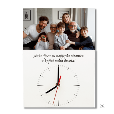 Personalizirani zidni sat za rođendan, prijatelje i obitelj, model 26