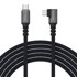WOZINSKY Thunderbolt 4 USB-C kutni kabel, 240 W, 4K, 1 m, crni