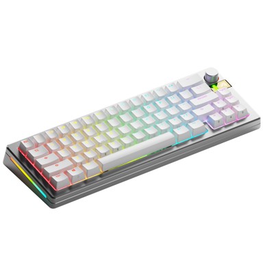 GLORIOUS Tipkovnica GMMK 3 Pro HE Wireless 65%, Custom, Pre-Built, ANSI, Fox HE Switches, srebrna