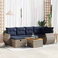 7-dijelni set vrtnih sofa od poliratana, sivi