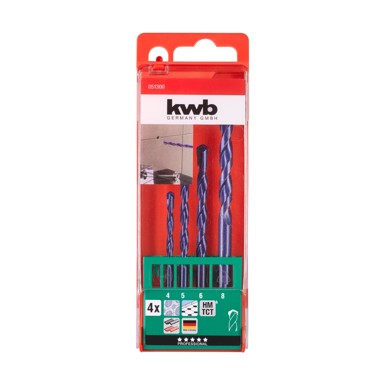 KWB Set svrdla za keramiku, 4-8 mm, TCT, 4/1