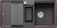 BLANCO Sudoper Adira 6 S-F InFino Silgranit sklopiva rešetka + kadica, s dalj.upr. - kameno siva