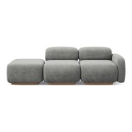 MAKAMII Siva sofa od bouclé tkanine (s lijevim kutom) Ailani, 258x95x73 cm