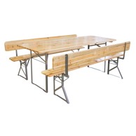 Drvena vrtna garnitura pivska s naslonom Pia 200x80 cm