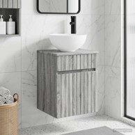 Umivaonik s policom za zid 39 x 41 x 64,5 cm, siva sonoma