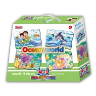 DENIS Puzzle Oceanski svijet 4u1, 48 dijelova, 77x51 cm, 3+