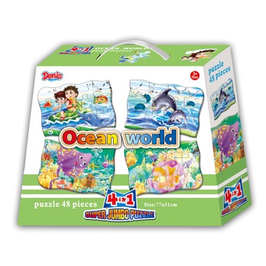 DENIS Puzzle Oceanski svijet 4u1, 48 dijelova, 77x51 cm, 3+