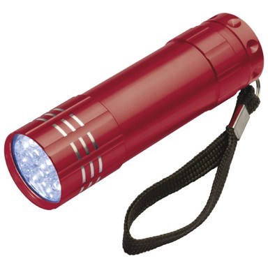 LED Ručna svjetiljka Montagris 9, metalna, crvena