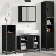 Set namještaja za kupaonicu, 3 kom, 80 x 33 x 60 cm, crni hrast
