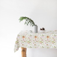 LINEN TALES Božićni laneni stolnjak Merry, 140 x 140 cm