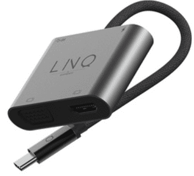 LINQ Docking stanica LQ48001, USB-C, 1x USB-A, 1x HDMI, 1x VGA, 1x USB-C PD, sivi
