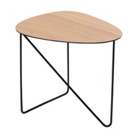 LIND DNA Stolić za kavu Curve M Wood 37x44 cm metalni u prirodnoj boji