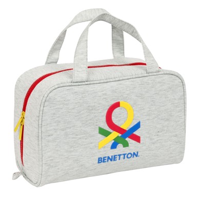 BENETTON Školski neseser Pop, 31 x 14 x 19 cm, sivi