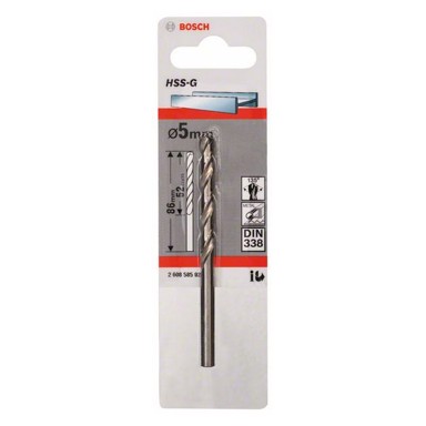 BOSCH svrdlo za metal HSS-G,5X52X86