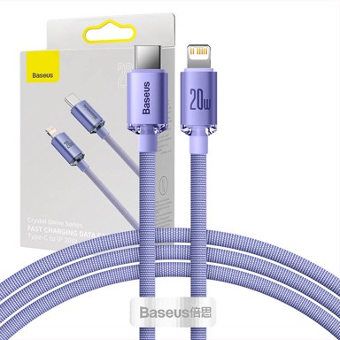 BASEUS Kabel Crystal Shine, USB-C na Lightning, 20W, PD, 1.2m
