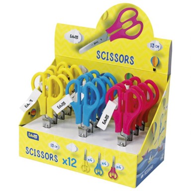 EDUCA Školske škare, 13 cm, oble, display, sorto