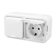 COMMEL 043-212 dvopolna utičnica dvostruka 16a 250v ip55, bijela