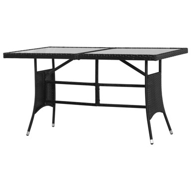 Vrtni stol crni 140 x 80 x 74 cm poli ratan