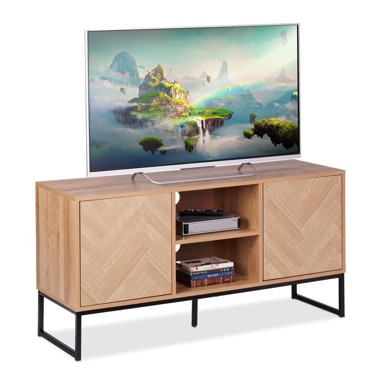 NORTHIX Retro niska TV komoda, drveni izgled i metalni okvir