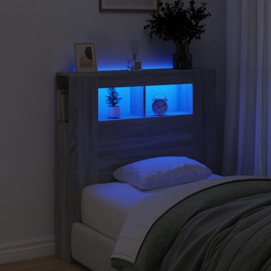 LED uzglavlje boja hrasta 100x18,5x103,5 cm konstruirano drvo