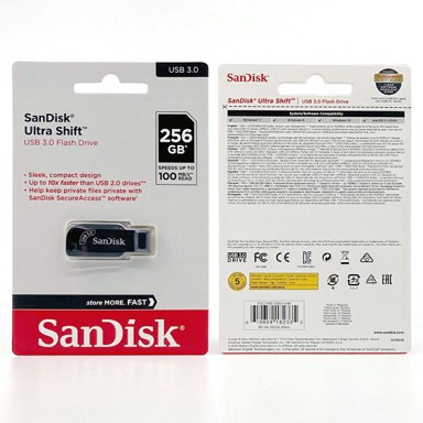 SANDISK USB stick Ultra Shift, 100MB/s, 256GB, USB 3.0