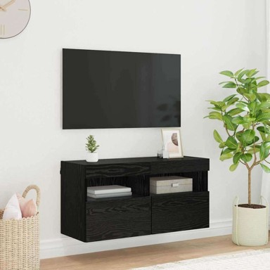 TV zidni ormar, 80 x 30 x 40 cm, konstruirano drvo, crni hrast