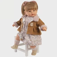 BERBESA Lutka Baby Dulzona smeđa jaknica 62 cm