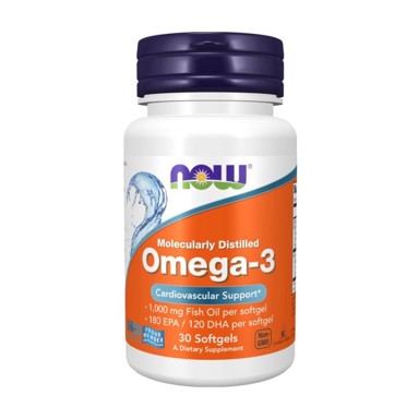 NOW Omega-3, 1000 mg, 30 mekih kapsula