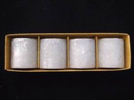 Svijeća metalik 4.3 x 5 cm, 4 komada, srebrna