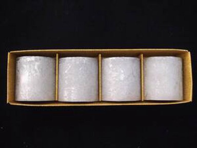 Svijeća metalik 4.3 x 5 cm, 4 komada, srebrna