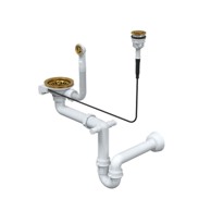 QUADRON Odvod s P20 daljinskim za granit sudopere s 1 posudom NANO PVD ZLATO