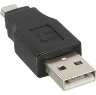 INLINE USB 2.0 adapter muški na Mini USB 5-pinski, crni