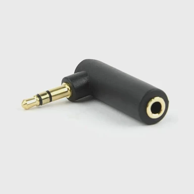 CABLEXPERT Adapter audio 3,5 mm muški / 3,5 mm ženski, kutni stereo, model A-3,5M-3,5FL