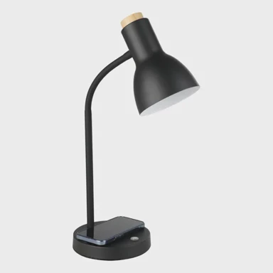 Stolna lampa Veradal-Qi, LED 6W, crna, na dodir, s punjačem