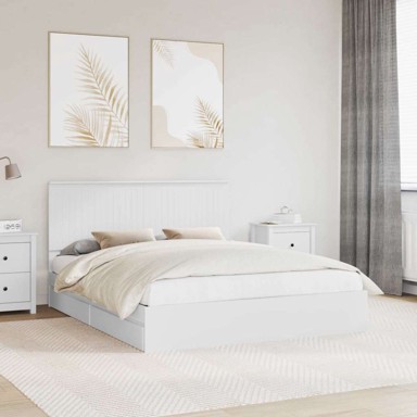 Krevet s prostorom za pohranu 160×200 cm konstruirano drvo, bijeli
