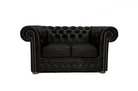 CHESTERFIELD Dvosjed First Class Leather, 2-sjedišta, Matt Black