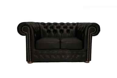 CHESTERFIELD Dvosjed First Class Leather, 2-sjedišta, Matt Black