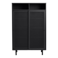 UNIQUE FURNITURE Crni metalni ormarić s kliznim vratima 90x140x40 cm Veep