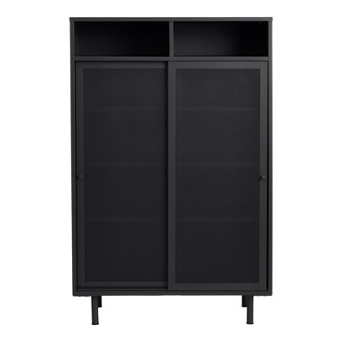 UNIQUE FURNITURE Crni metalni ormarić s kliznim vratima 90x140x40 cm Veep