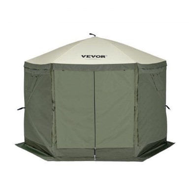 VEVOR Paviljon šator 6-strani 3,05 x 3,05 x 2,29 m, zeleni