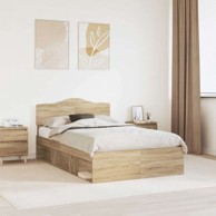 Okvir za krevet 120 x 190 cm, masivno borovo drvo, sonoma